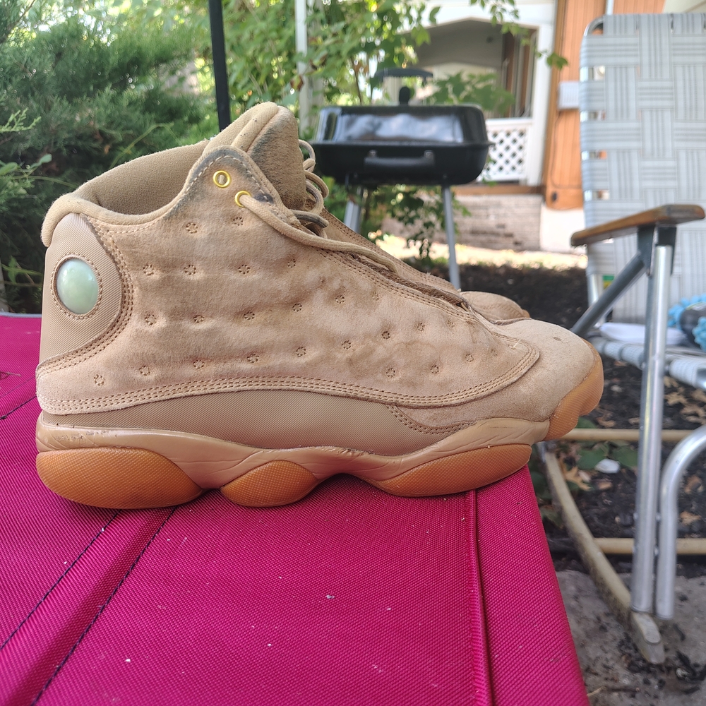 Jordan Tan Athletic Shoes with Quilted Suede Upper
